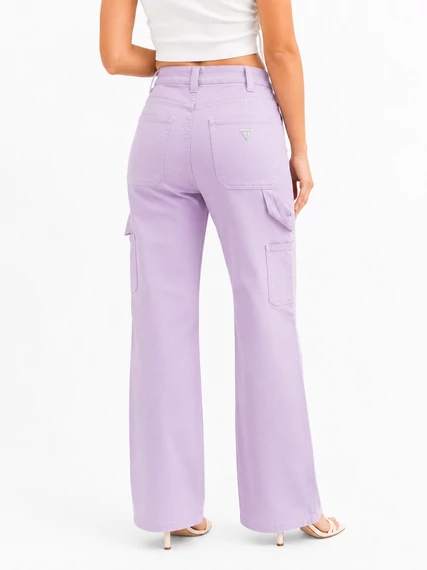 Guess Lavender Cargo Wide Leg Jeans