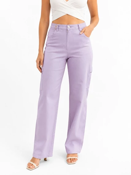 Guess Lavender Cargo Wide Leg Jeans