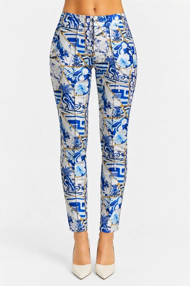 Desigual Azure Mosaic Skinny Nadrág