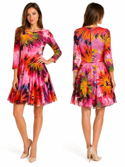 Desigual x María Escoté Pink Bloom Mesh Ruha