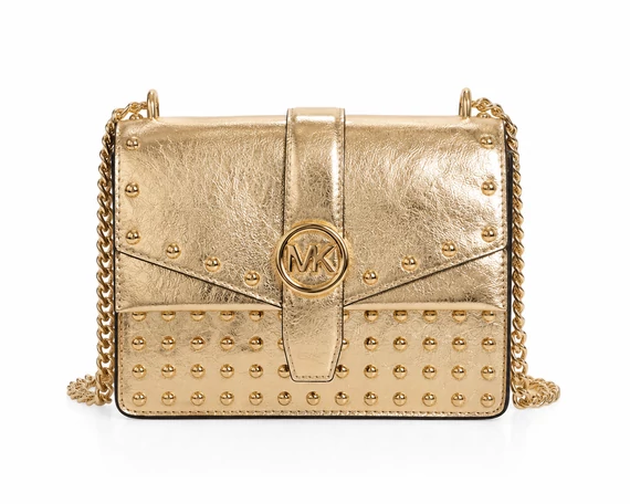 Michael Kors Greenwich Pale Gold szegecses női crossbody táska