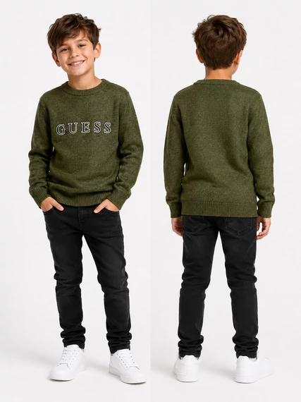 Guess Kids kötött pulóver logóhímzéssel