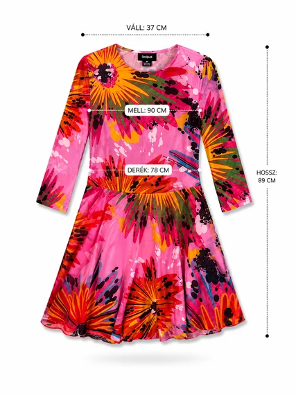 Desigual x María Escoté Pink Bloom Mesh Ruha