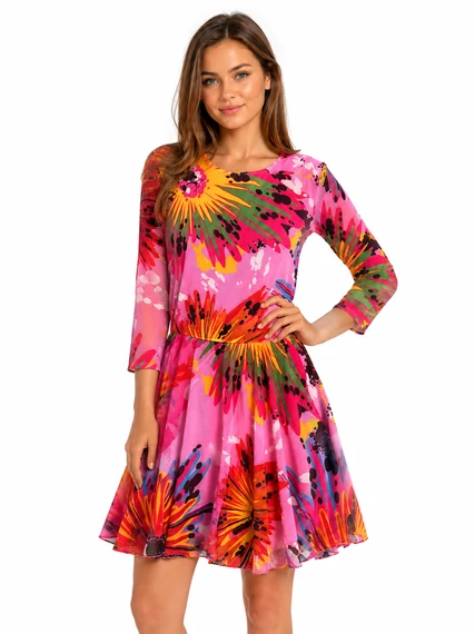 Desigual x María Escoté Pink Bloom Mesh Ruha