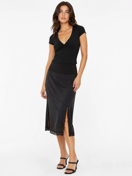 Vero Moda Rasmine csipkebetétes midi szoknya