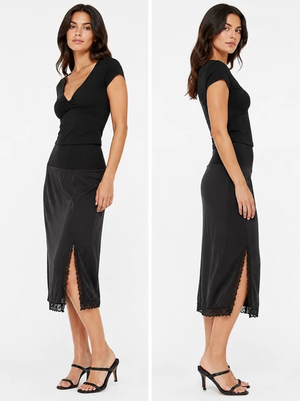 Vero Moda Rasmine csipkebetétes midi szoknya
