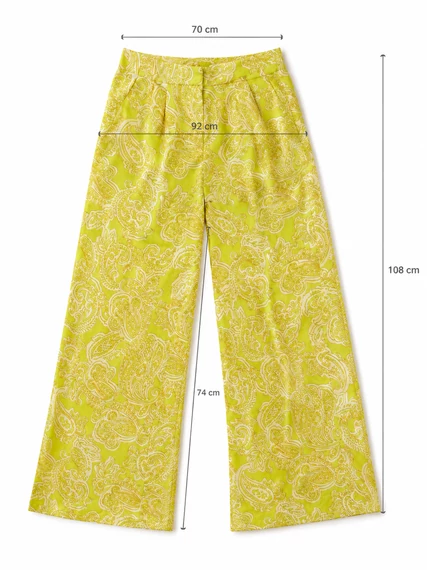 ONLY Paula Paisley Palazzo Nadrág- Apple Green