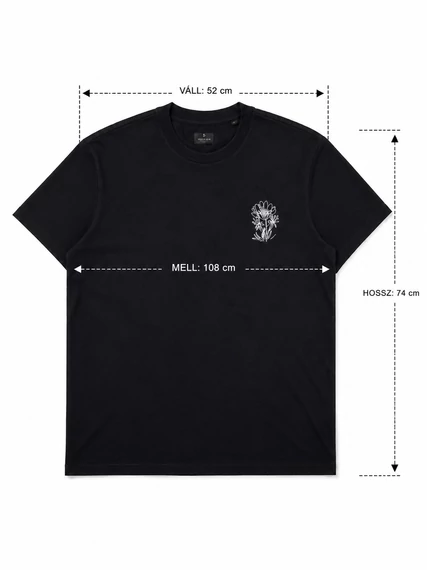 Jack & Jones Premium Floral Black Wide Fit férfi póló 