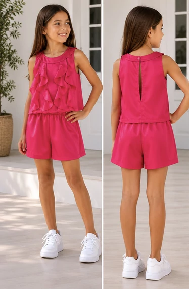 Mayoral Fodros Nyári Overál - Pink Elegancia