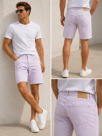 Only & Sons Misty Lilac férfi rövidnadrág - Loose Fit - L -