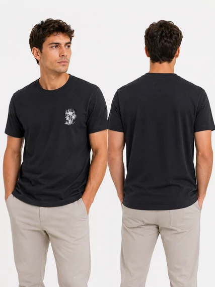 Jack & Jones Premium Floral Black Wide Fit férfi póló 