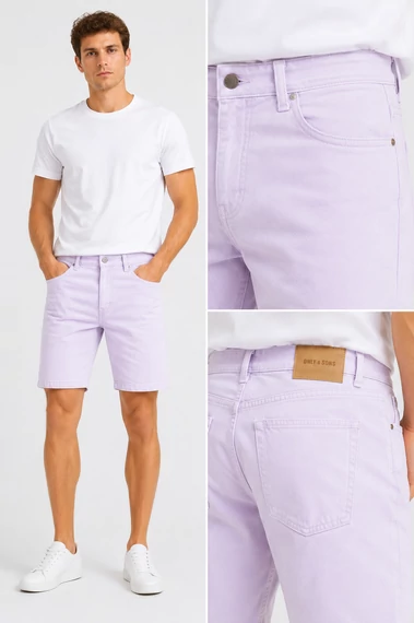 Only & Sons Misty Lilac férfi rövidnadrág - Loose Fit - L -