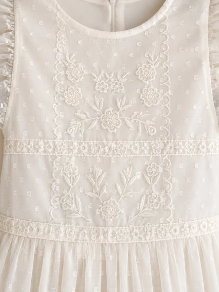 Mayoral pliszírozott alkalmi overál - Ivory Elegance