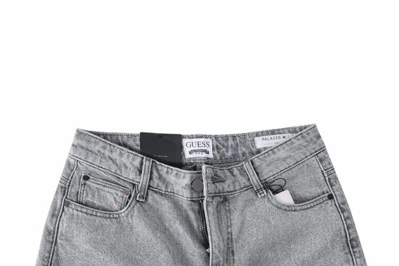 Guess csillogó szürke wide leg farmer - W27 - L34  - magas derekú, palazzo fazon