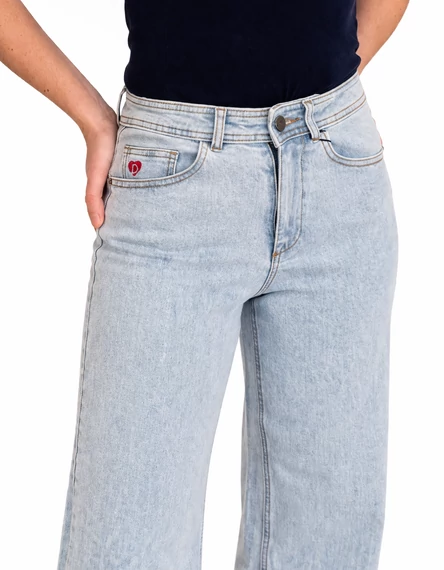 Desigual világoskék wide leg farmer (36)- magas derekú