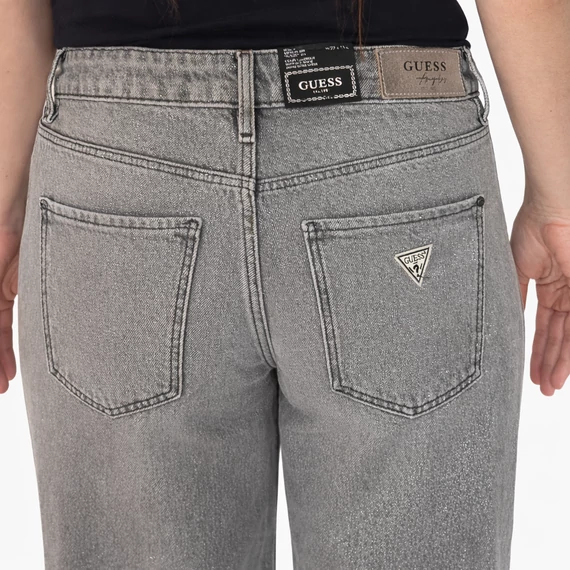 Guess csillogó szürke wide leg farmer - W27 - L34  - magas derekú, palazzo fazon