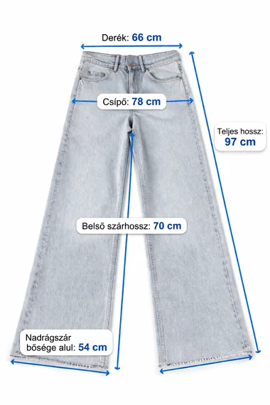 Desigual világoskék wide leg farmer (36)- magas derekú