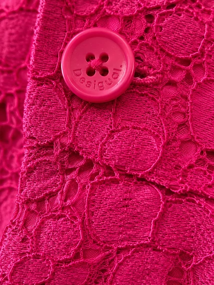 Desigual pink csipke wide leg nadrág - magas derekú - L