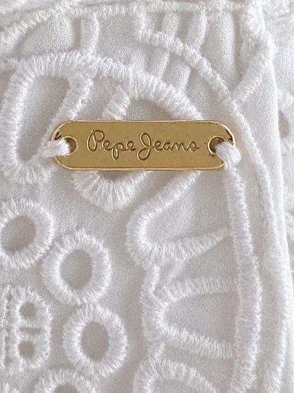 PEPE JEANS fehér csipke női nadrág – elegáns, nyári darab (S méret)