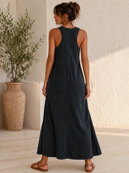 Superdry fekete gombos maxi ruha