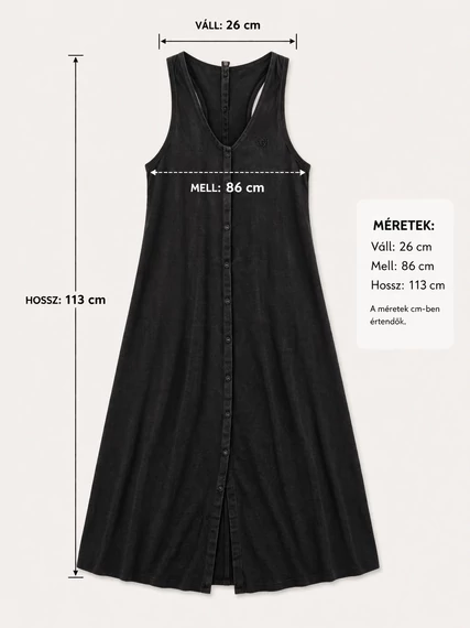 Superdry fekete gombos maxi ruha