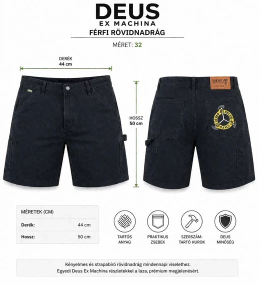 Deus Ex Machina - férfi farmer rövidnadrág - 34 -