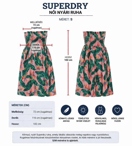 Superdry mintás nyári ruha -S-