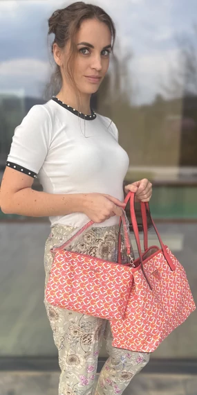 Guess 2 az 1-ben mintás női szett - korall színben