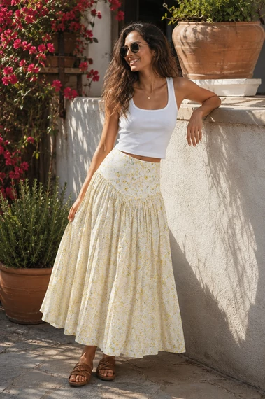 Desigual Sunshine Bloom maxi szoknya - M