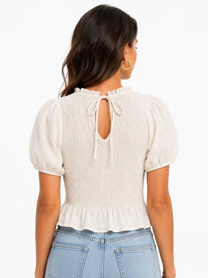 Vero Moda Aware Phoebe húzott női felső – Bone White