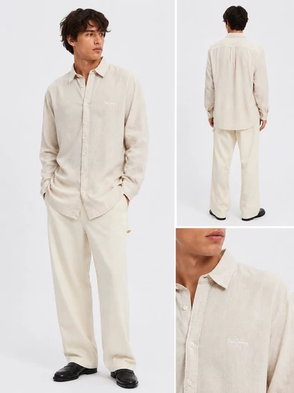 Pepe Jeans Natural Linen Look Férfi Ing - M