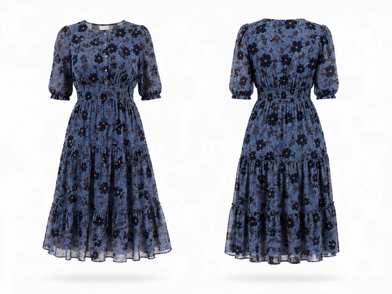 Pepe Jeans Blue Bloom Maxi Ruha - S
