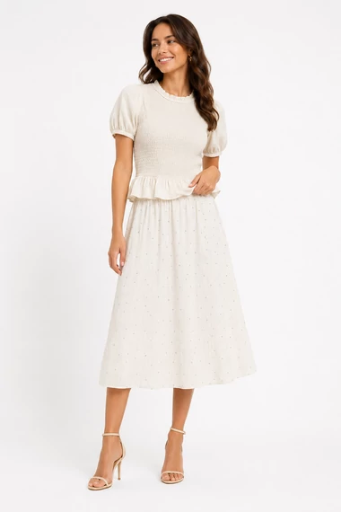 Vero Moda Aware Phoebe húzott női felső – Bone White