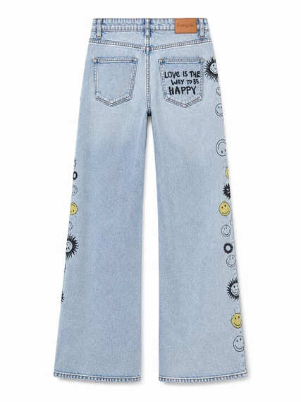 Desigual Smile Wide Leg Farmernadrág - 38- (S/M)