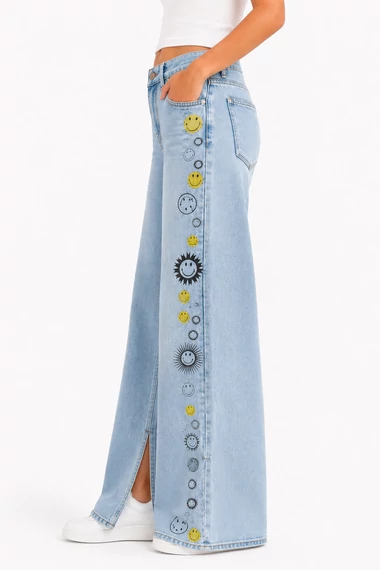 Desigual Smile Wide Leg Farmernadrág - 38- (S/M)