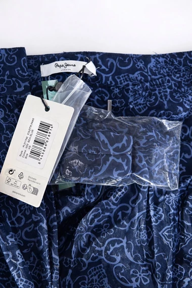 Pepe Jeans mintás, könnyed nyári nadrág - magas derekú, bő szárú - XS -
