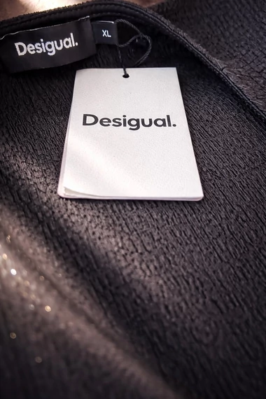 Desigual átlapolós krepp maxi ruha -XL-