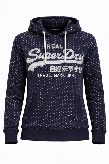 Superdry férfi pulóver - indigó hatású kapucnis hoodie 
