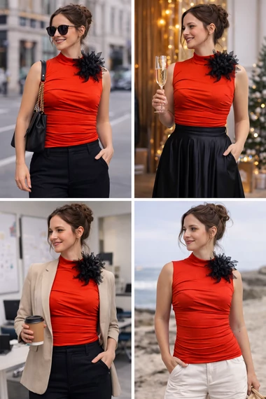 Gaelle Noir női ujjjatlan blúz  - S - (Bolti ár: 54.000 Ft)