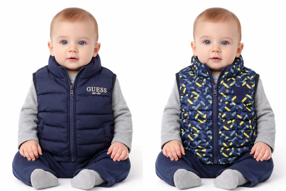  Kifordítható Guess  mellény - 3-6 M - (Bolti ár: 22.990 Ft)