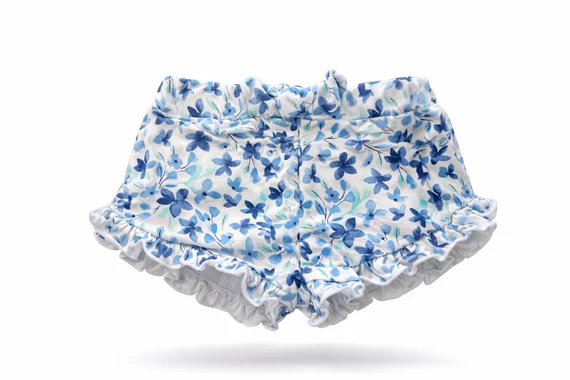 Virágmintás fodros baba short  (Newborn) - 0/3 hó - 