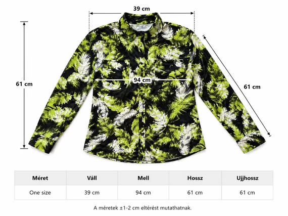 Gaelle Paris prémium levél mintás női blúz - statement darab - M