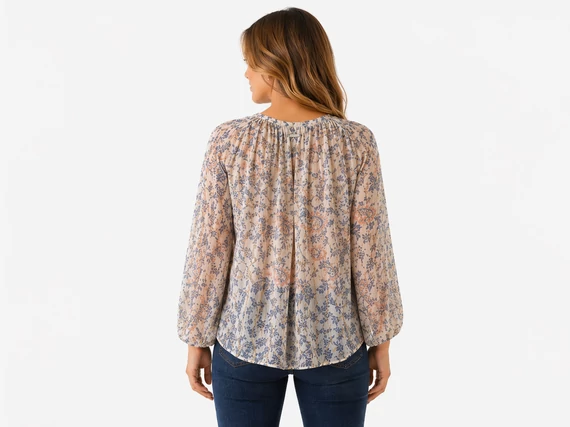 Pepe Jeans mintás női blúz – könnyed, arany szálas, L-es méret