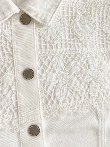 Desigual White Bloom gyerek farmerdzseki