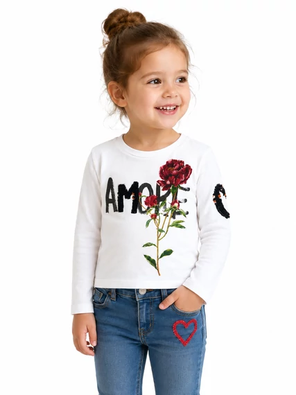 Desigual Amore Bloom flitteres kislány felső