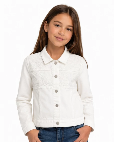 Desigual White Bloom gyerek farmerdzseki
