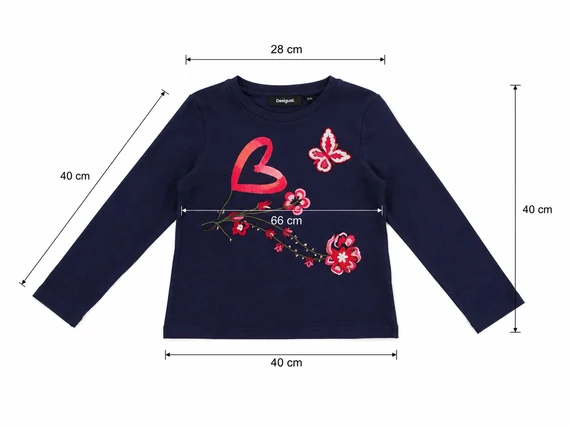Desigual Butterfly Heart hosszú ujjú kislány felső