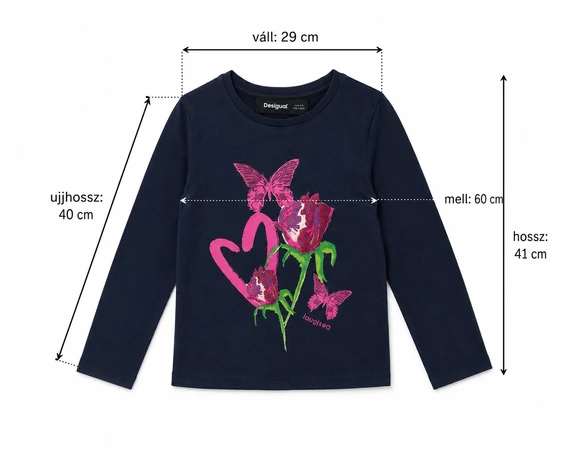 Desigual Butterfly Bloom hosszú ujjú kislány felső