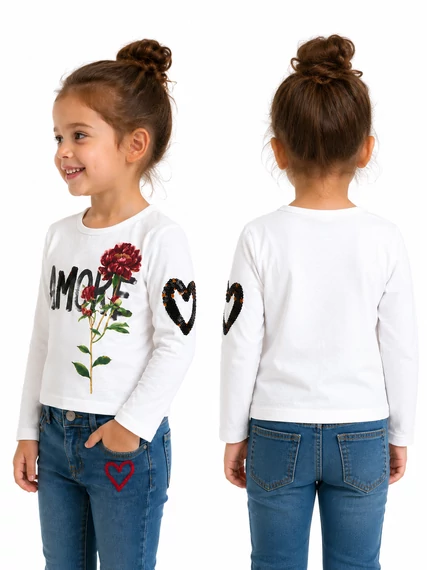 Desigual Amore Bloom flitteres kislány felső