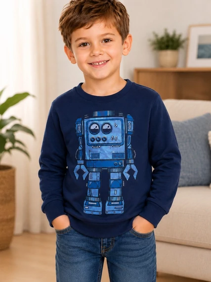 Desigual LED-es robotos fiú pulóver